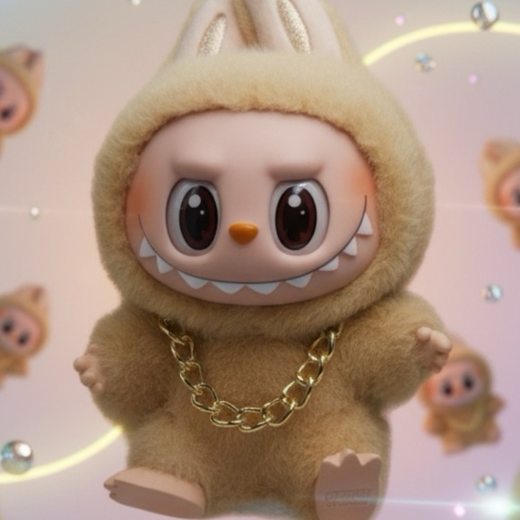 LABUBU - Gold Tone Cuban Link Chain Necklace - Small - POPMART - Labubu Jewelry - Picture 5 of 5